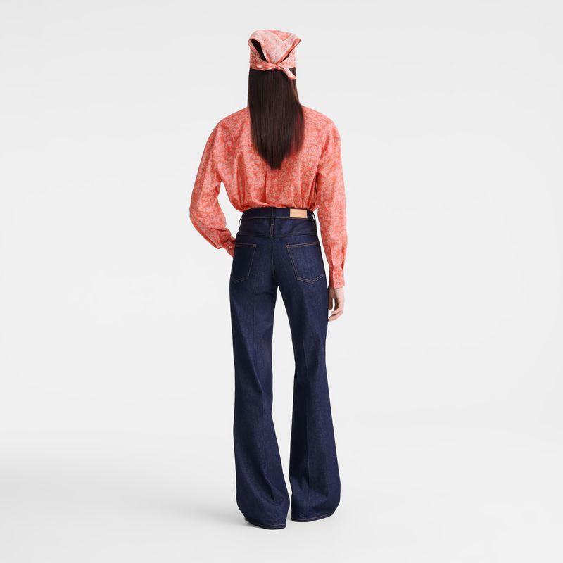 Blue Longchamp Denim Women Jeans | US-908URCOWH