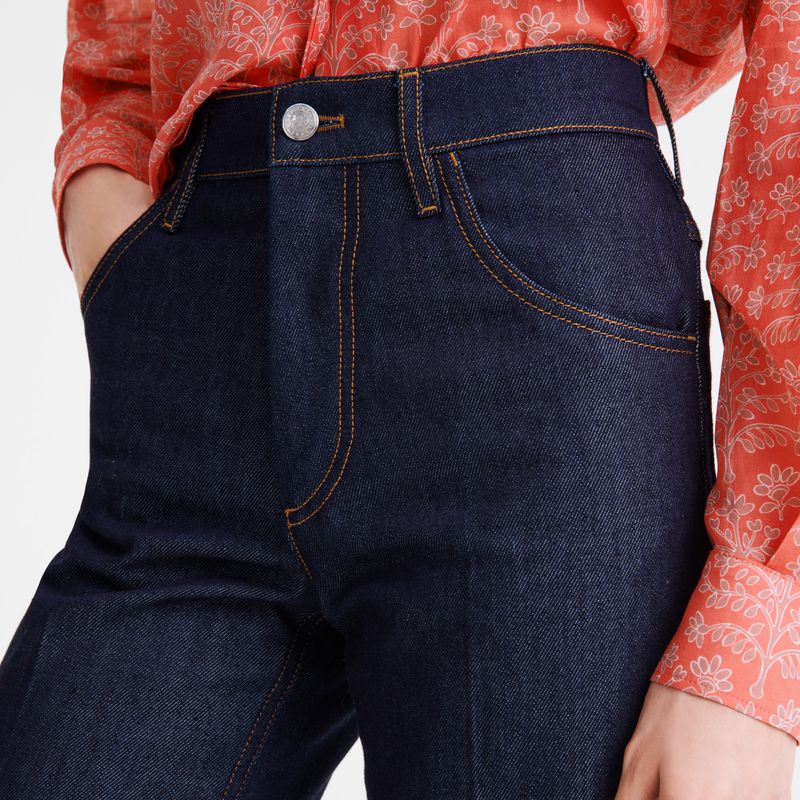 Blue Longchamp Denim Women Jeans | US-908URCOWH