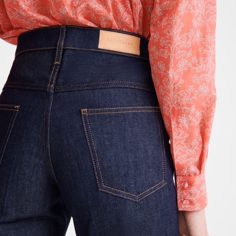 Blue Longchamp Denim Women Jeans | US-908URCOWH