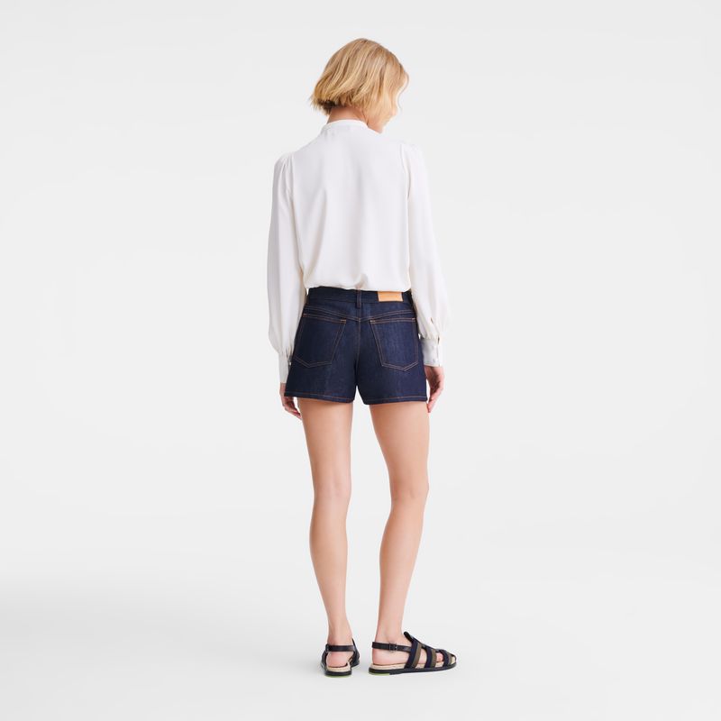 Blue Longchamp Denim Women Shorts | US-529JHGRSA
