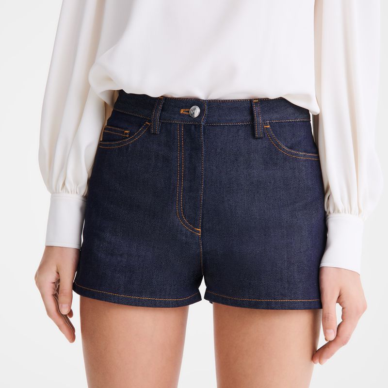 Blue Longchamp Denim Women Shorts | US-529JHGRSA