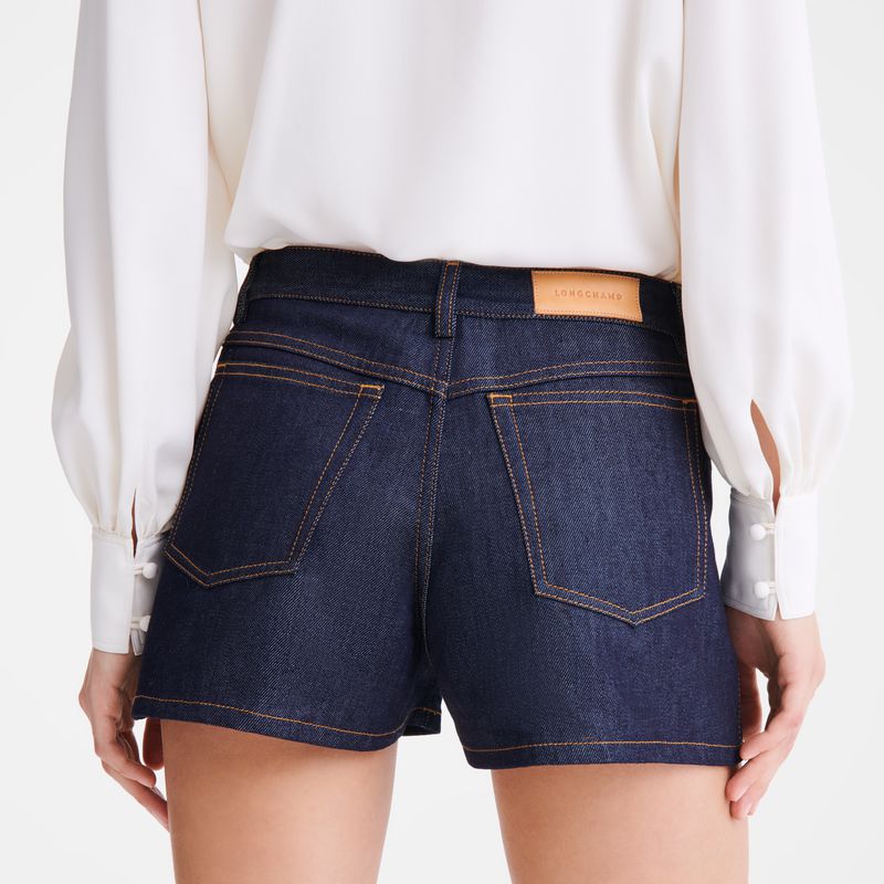 Blue Longchamp Denim Women Shorts | US-529JHGRSA