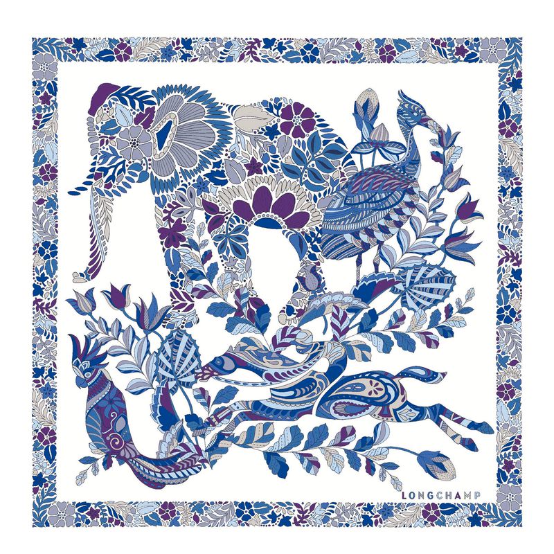 Blue Longchamp Forêt 50 Women Scarf | US-201IMRCWP