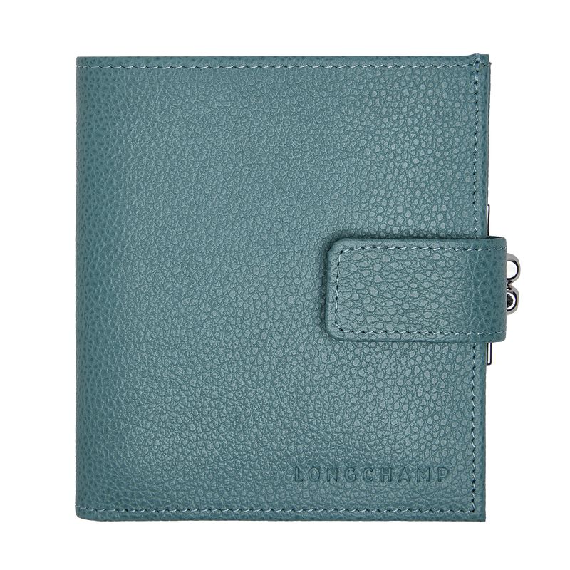 Blue Longchamp Le Foulonné Compact Women Wallet | US-048DLSNRJ