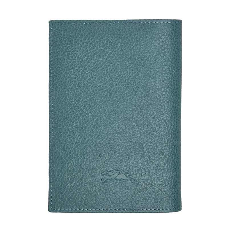 Blue Longchamp Le Foulonné Men Passport Holder | US-120SKWBZR
