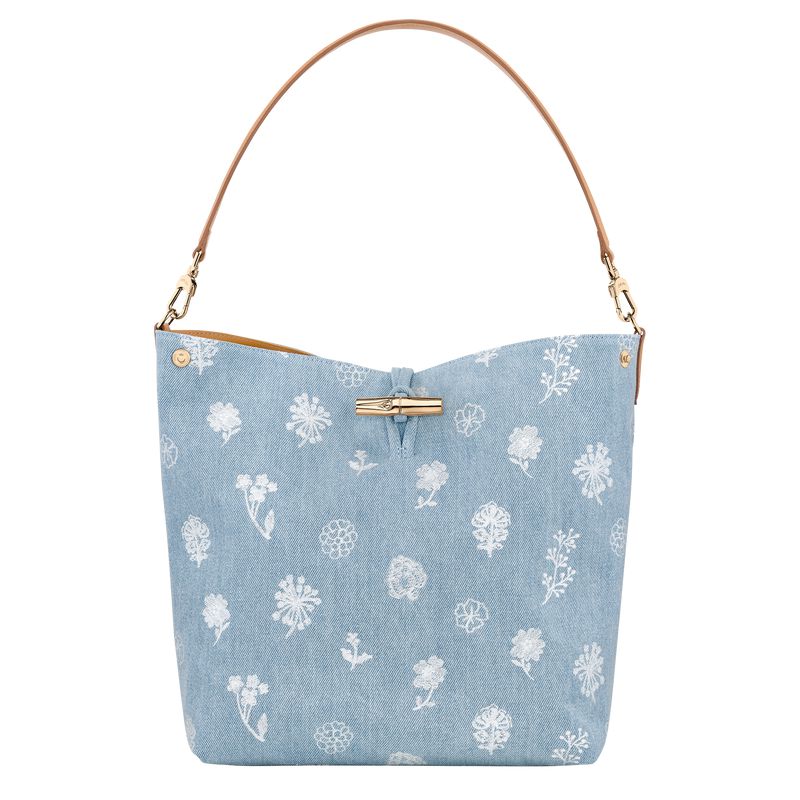 Blue Longchamp Le Roseau M Women Hobo Bag | US-531KNTWZP