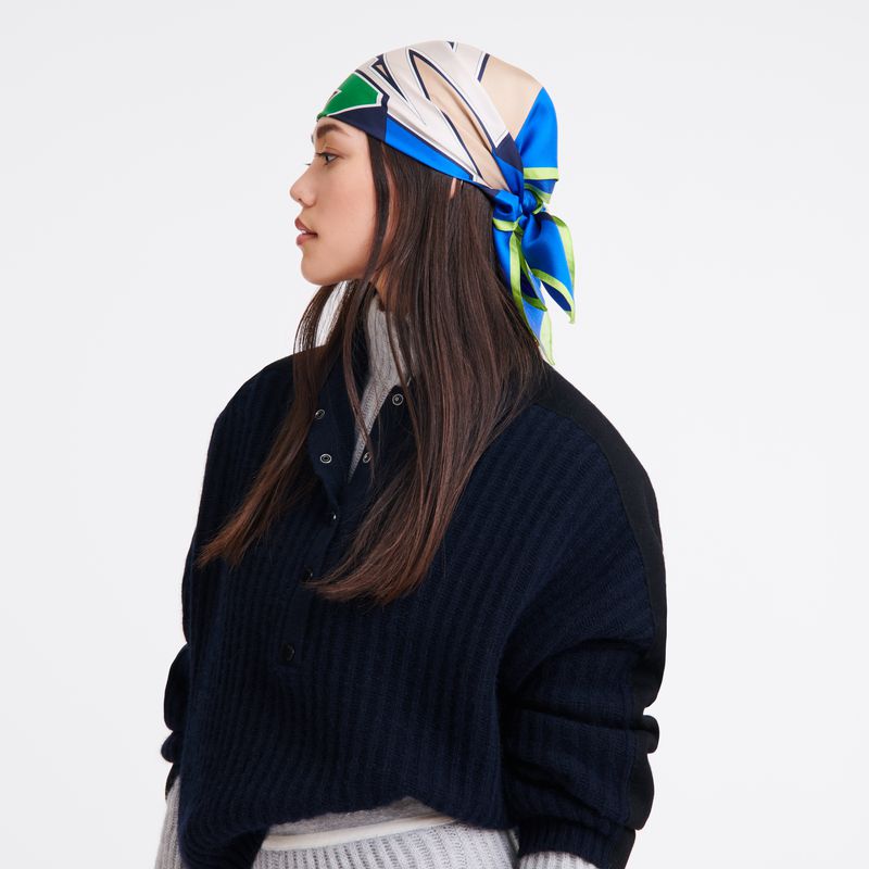 Blue Longchamp University 70 Women Scarf | US-980IMPWOX