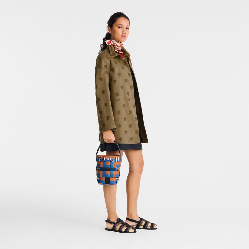 Blue / Orange Longchamp Re-play Xs Women Bucket Bag | US-186CXHUQZ