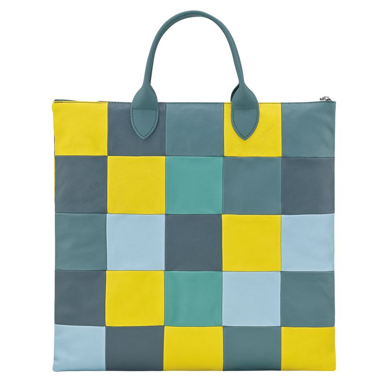 Blue / Yellow Longchamp Re-play L Men Handbag | US-067FQEIJK