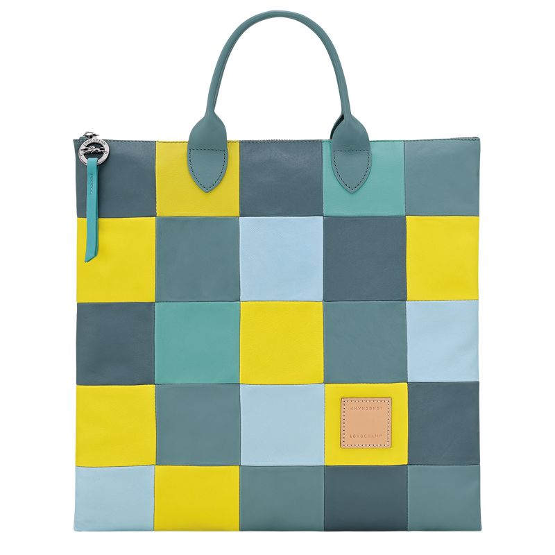 Blue / Yellow Longchamp Re-play L Men Handbag | US-067FQEIJK