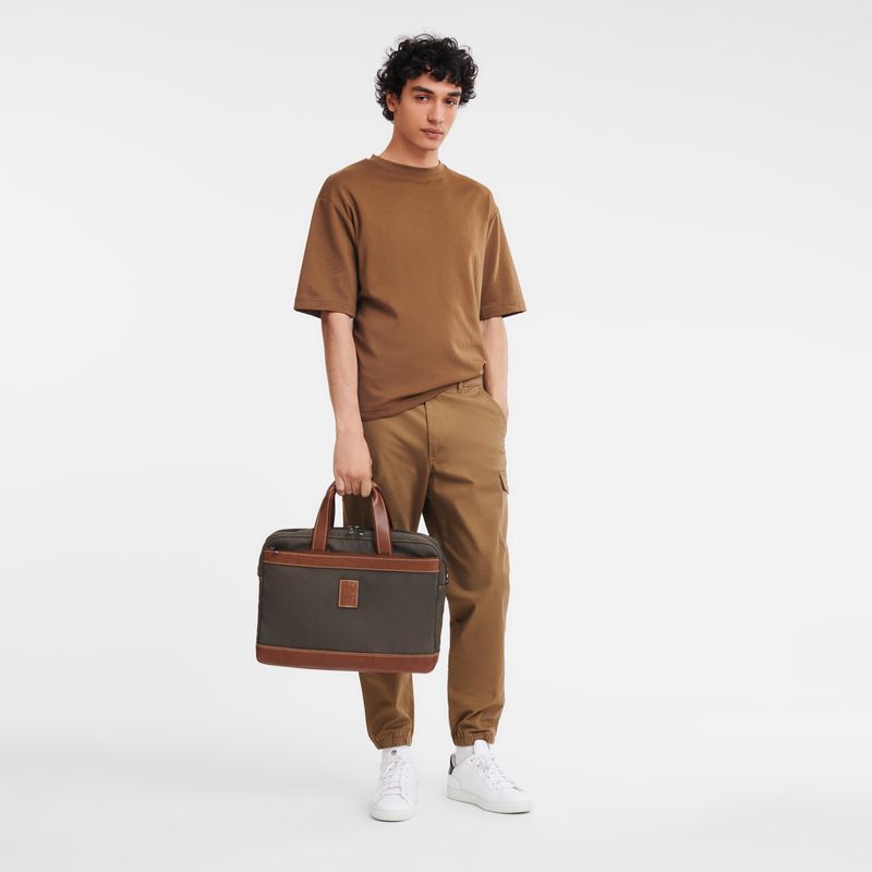 Brown Longchamp Boxford L Men Briefcase | US-310FJWEPT