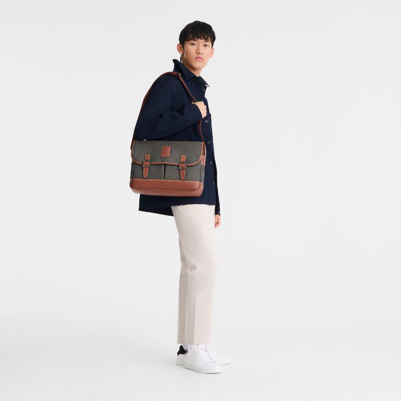 Brown Longchamp Boxford L Men Crossbody Bag | US-278DUFLHV