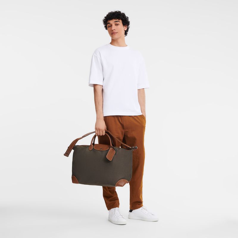 Brown Longchamp Boxford L Men Travel Bag | US-278FATDRU