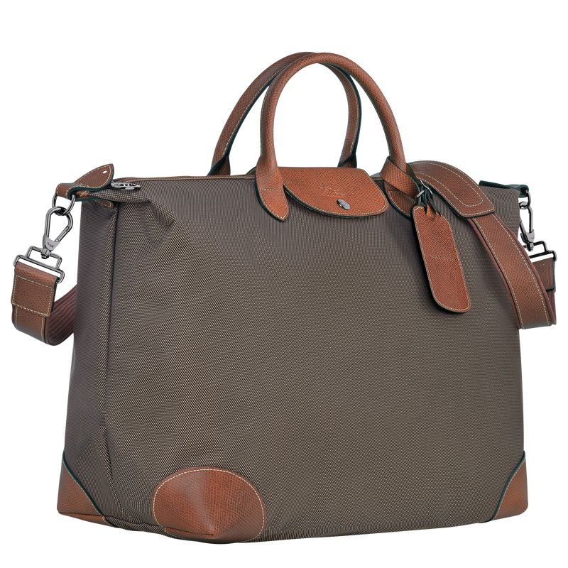 Brown Longchamp Boxford L Men Travel Bag | US-278FATDRU