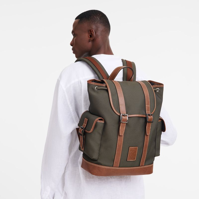 Brown Longchamp Boxford Men Backpack | US-187YDARCV