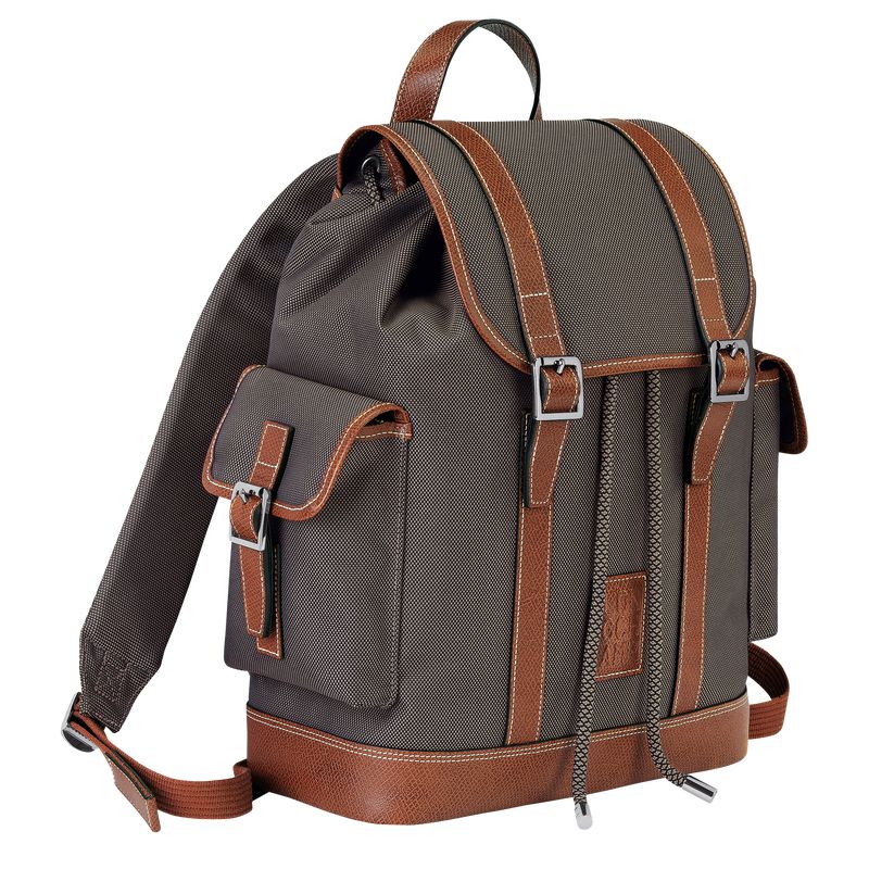 Brown Longchamp Boxford Men Backpack | US-187YDARCV
