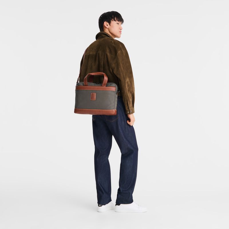 Brown Longchamp Boxford S Men Briefcase | US-942JYPLWF