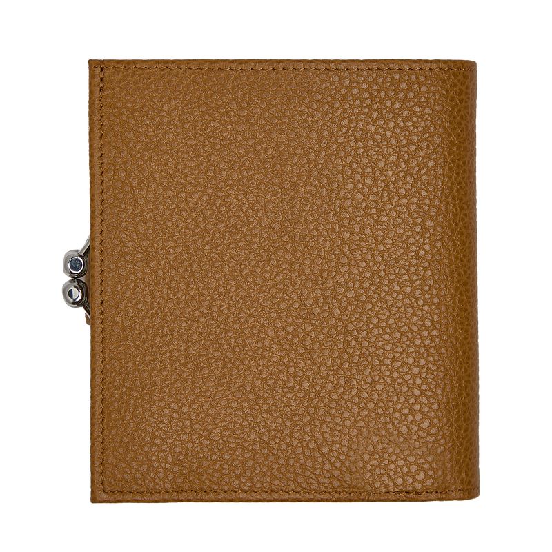 Brown Longchamp Le Foulonné Compact Women Wallet | US-635DKHGRX