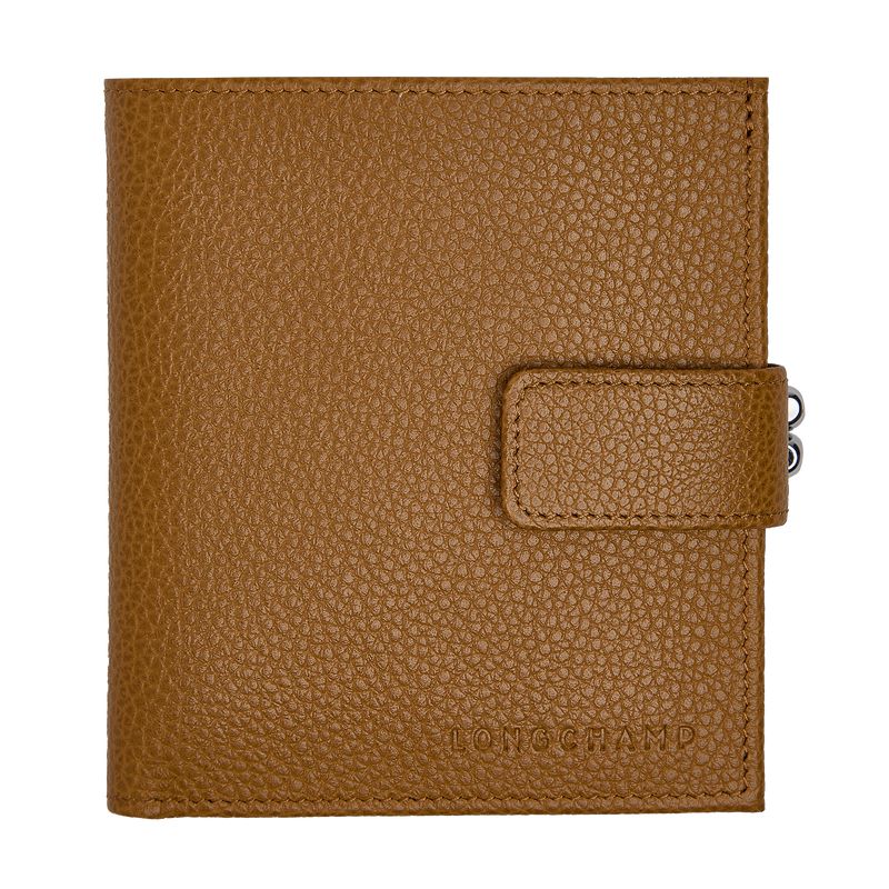 Brown Longchamp Le Foulonné Compact Women Wallet | US-635DKHGRX