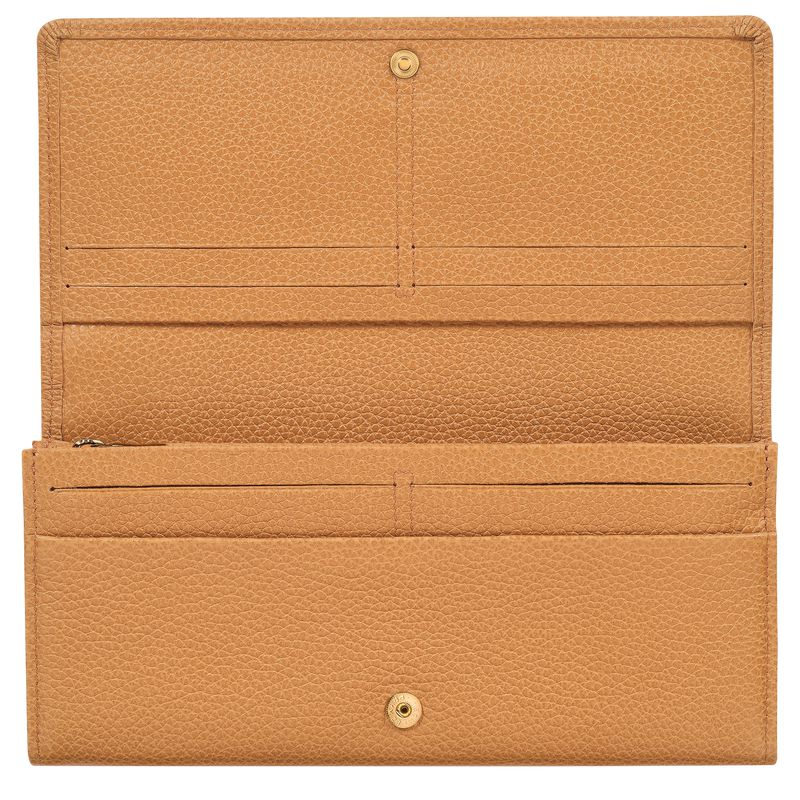 Brown Longchamp Le Foulonné Continental Women Wallet | US-832TUHXGD