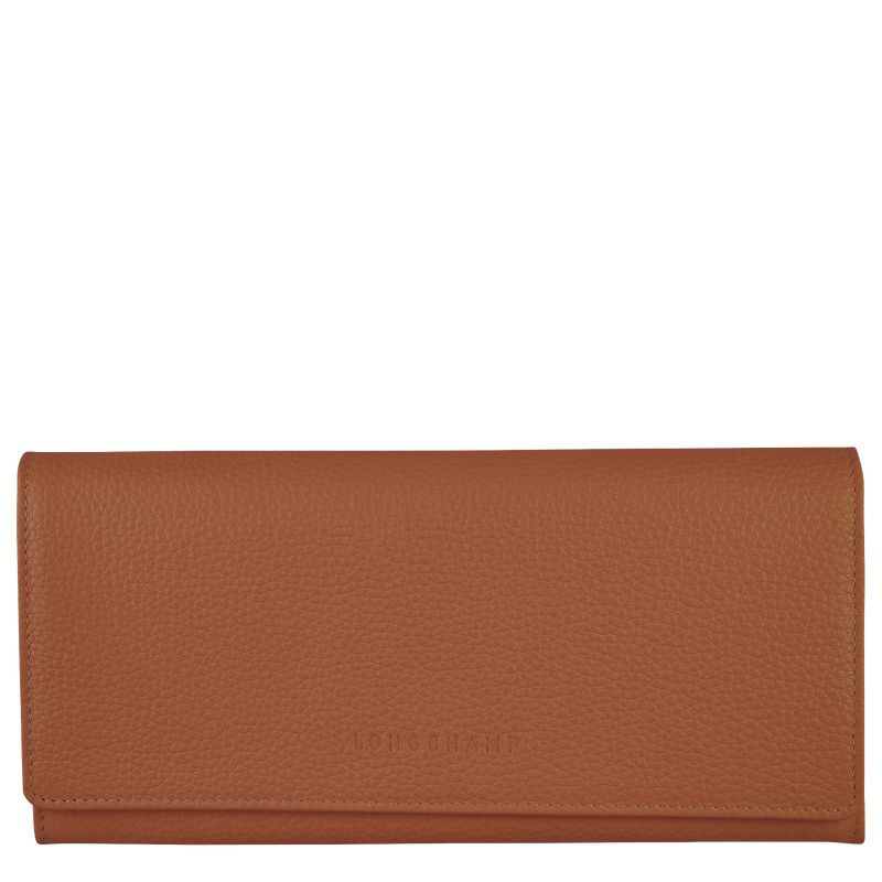 Brown Longchamp Le Foulonné Continental Women Wallet | US-842OYPJAN