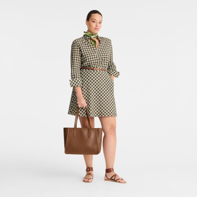 Brown Longchamp Le Foulonné L Women Tote Bag | US-563YEGUDO
