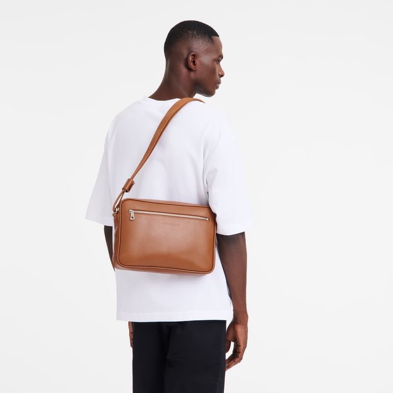 Brown Longchamp Le Foulonné M Camera Men Crossbody Bag | US-842RVMOLH