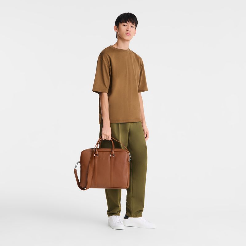 Brown Longchamp Le Foulonné M Women Briefcase | US-651IOMCDB