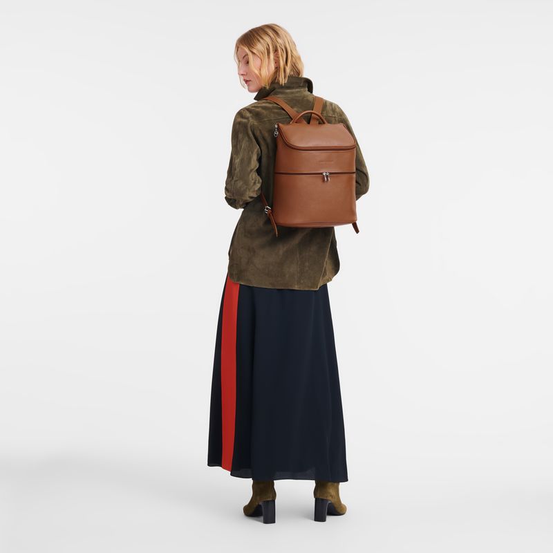Brown Longchamp Le Foulonné Men Backpack | US-892JEKPGI