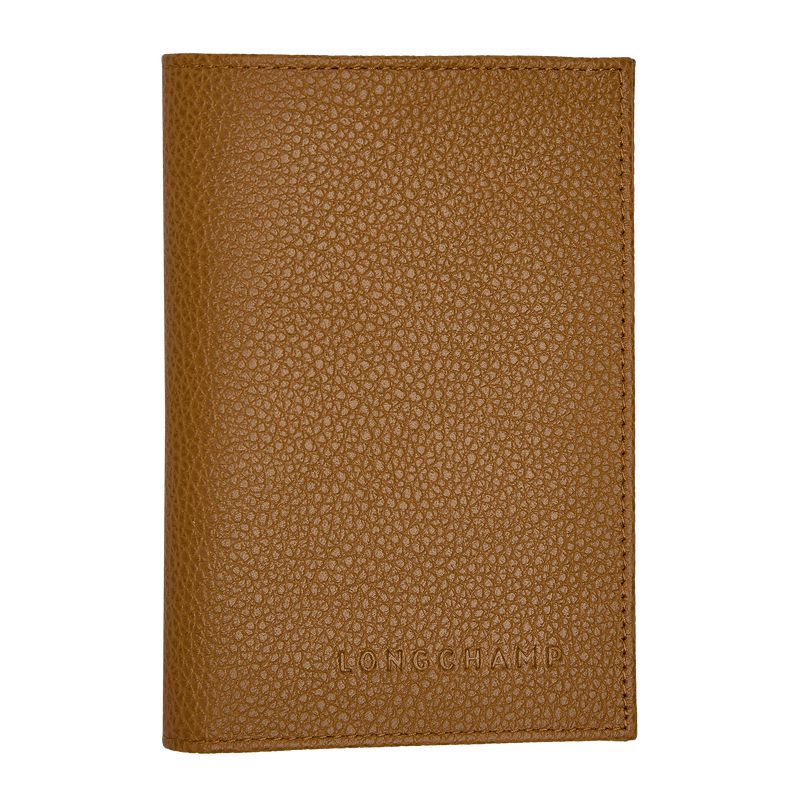 Brown Longchamp Le Foulonné Men Passport Holder | US-198JEROQW