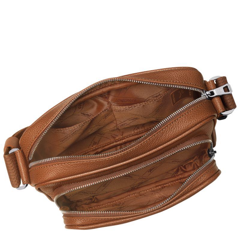 Brown Longchamp Le Foulonné S Camera Men Crossbody Bag | US-795ZBRTOA