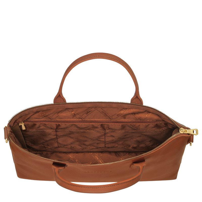 Brown Longchamp Le Foulonné S Men Briefcase | US-036RUDKTP