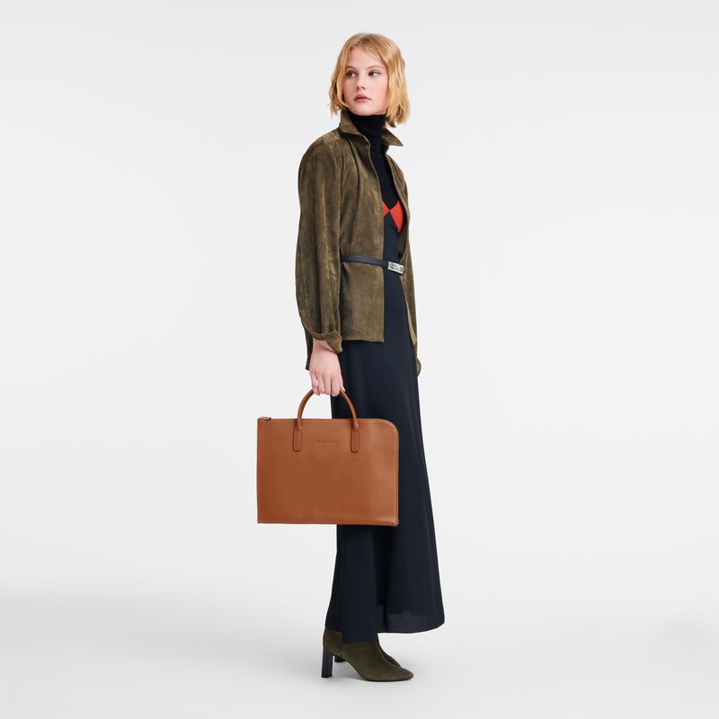 Brown Longchamp Le Foulonné S Men Briefcase | US-503BRJPZW