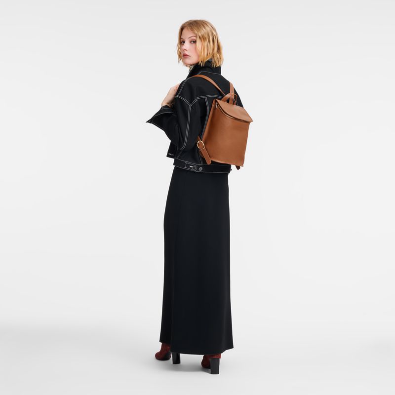 Brown Longchamp Le Foulonné Women Backpack | US-104QKBLJY