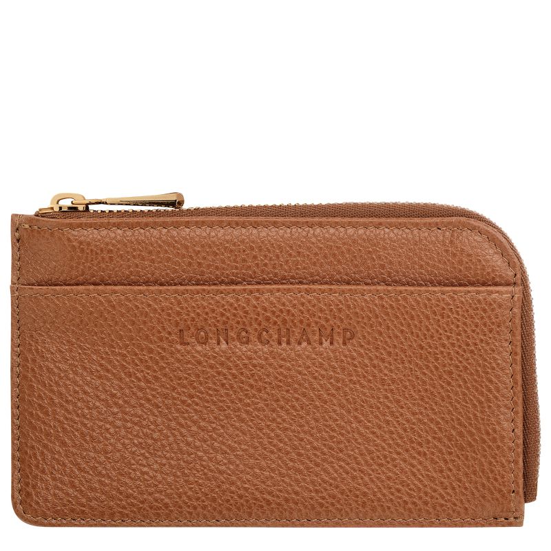 Brown Longchamp Le Foulonné Women Card Holder | US-367YNRKWQ