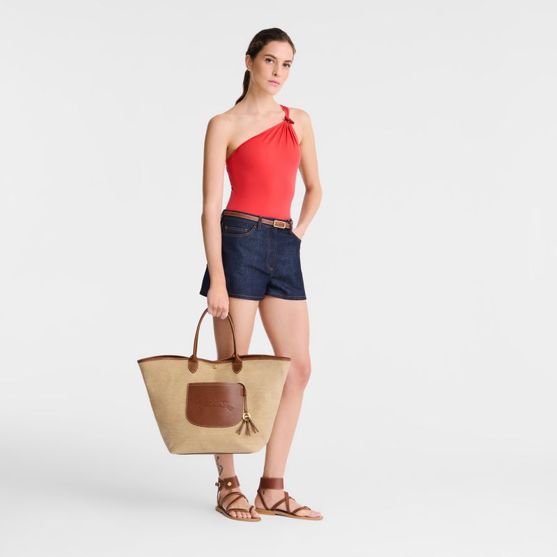 Brown Longchamp Le Pliage Collection L Basket Women Tote Bag | US-495GBYKLE