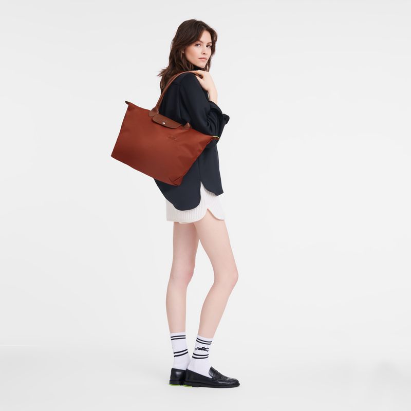 Brown Longchamp Le Pliage Green L Women Tote Bag | US-743YFOVUW