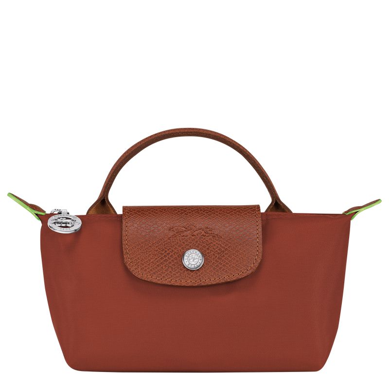 Brown Longchamp Le Pliage Green With Handle Men Pouch | US-583XKFEMC