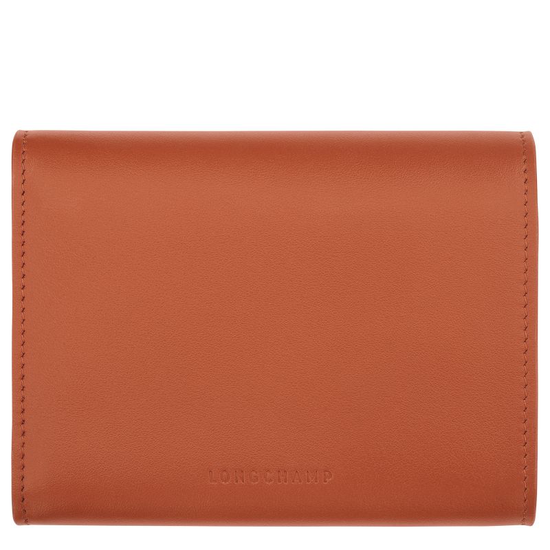 Brown Longchamp Le Roseau Compact Women Wallet | US-584ZPEAOU