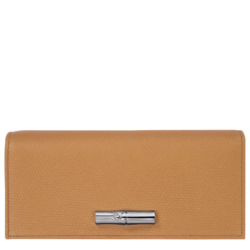 Brown Longchamp Le Roseau Flap Women Wallet | US-584FLBWHA