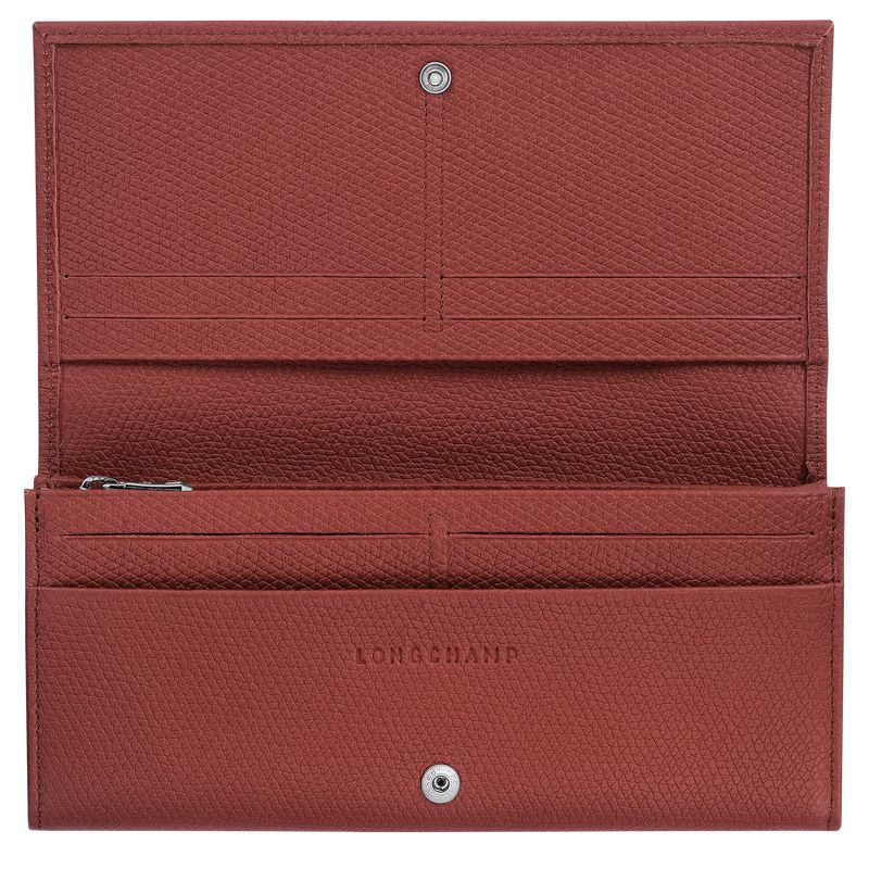Brown Longchamp Le Roseau Flap Women Wallet | US-803ETMRYG