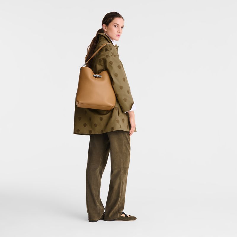 Brown Longchamp Le Roseau M Shoulder Bag Women Shoulder Bag | US-219BJTKSZ