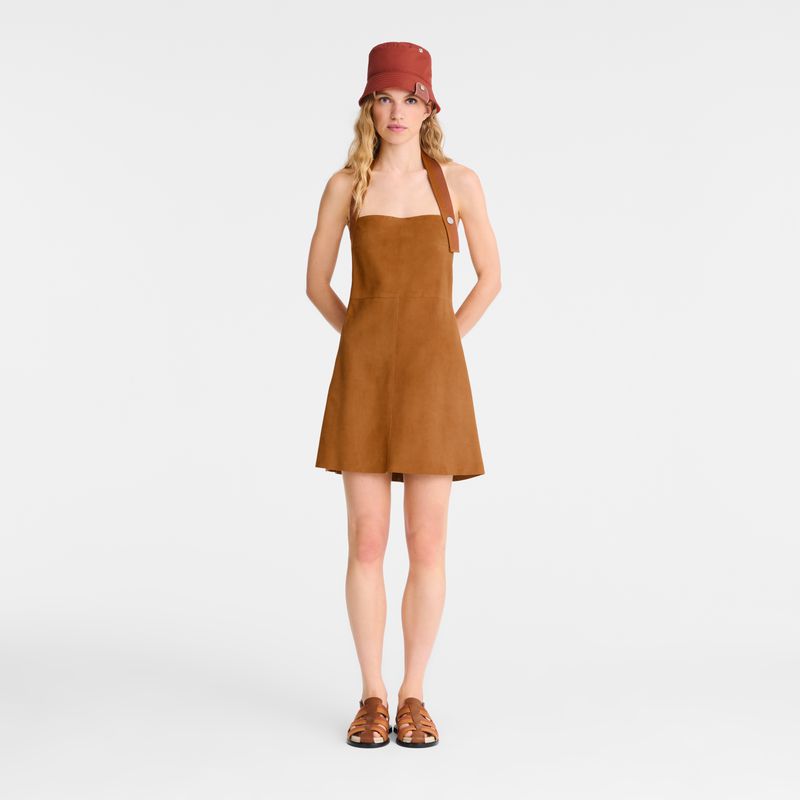 Brown Longchamp Leather Women Dress | US-794TOWHAG