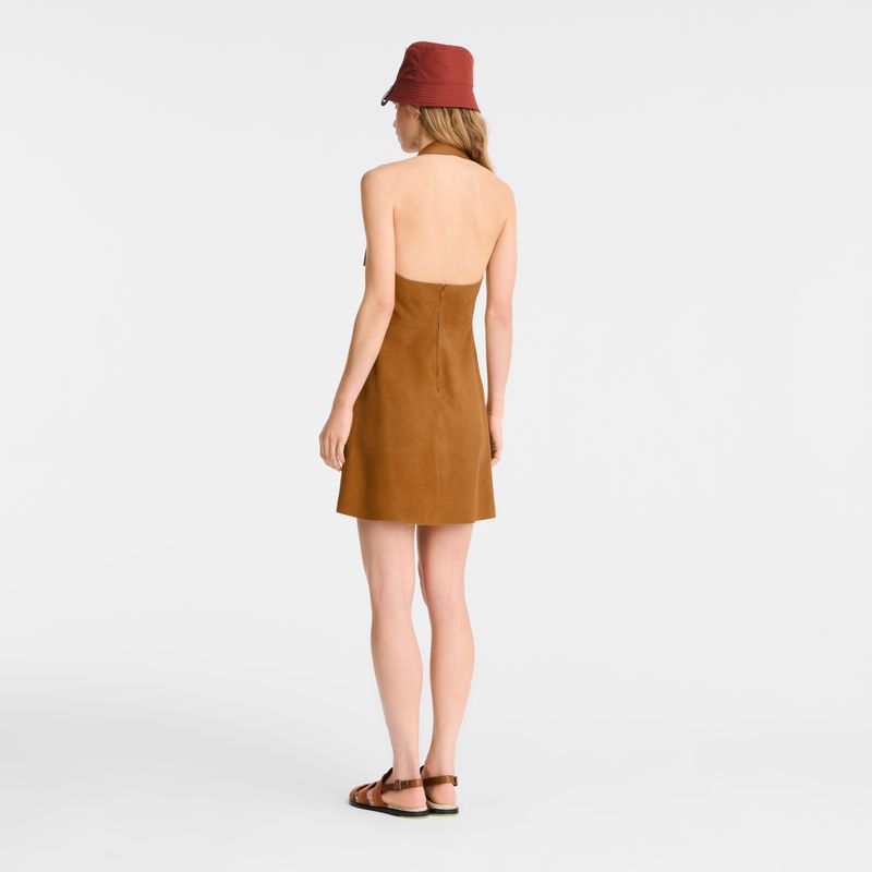Brown Longchamp Leather Women Dress | US-794TOWHAG