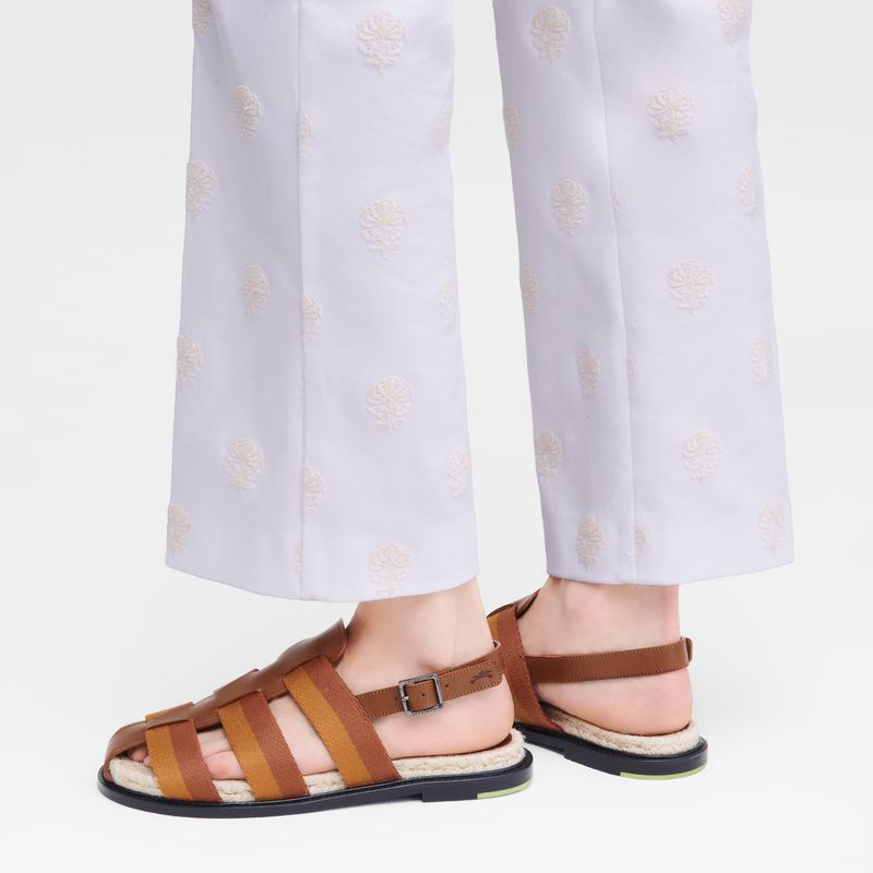 Brown Longchamp Shadow Women Sandals | US-168WCATYV