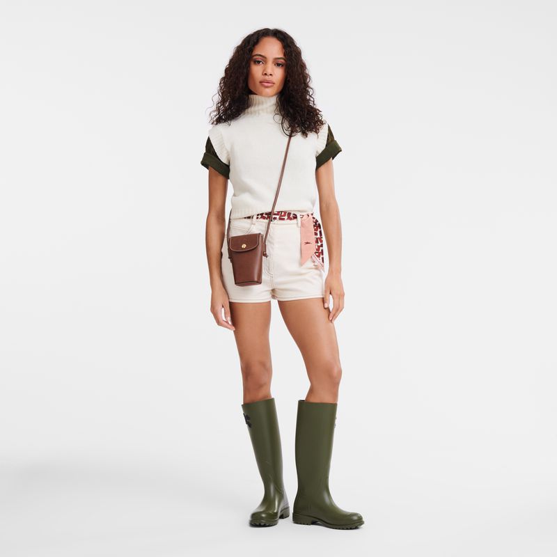 Brown Longchamp Épure With Leather Lace Women Phone Case | US-340CZGYXD
