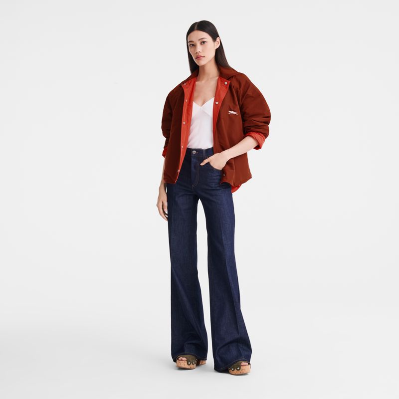 Brown / Pink Longchamp Padded Blouson Women Jacket | US-502VWTHBZ