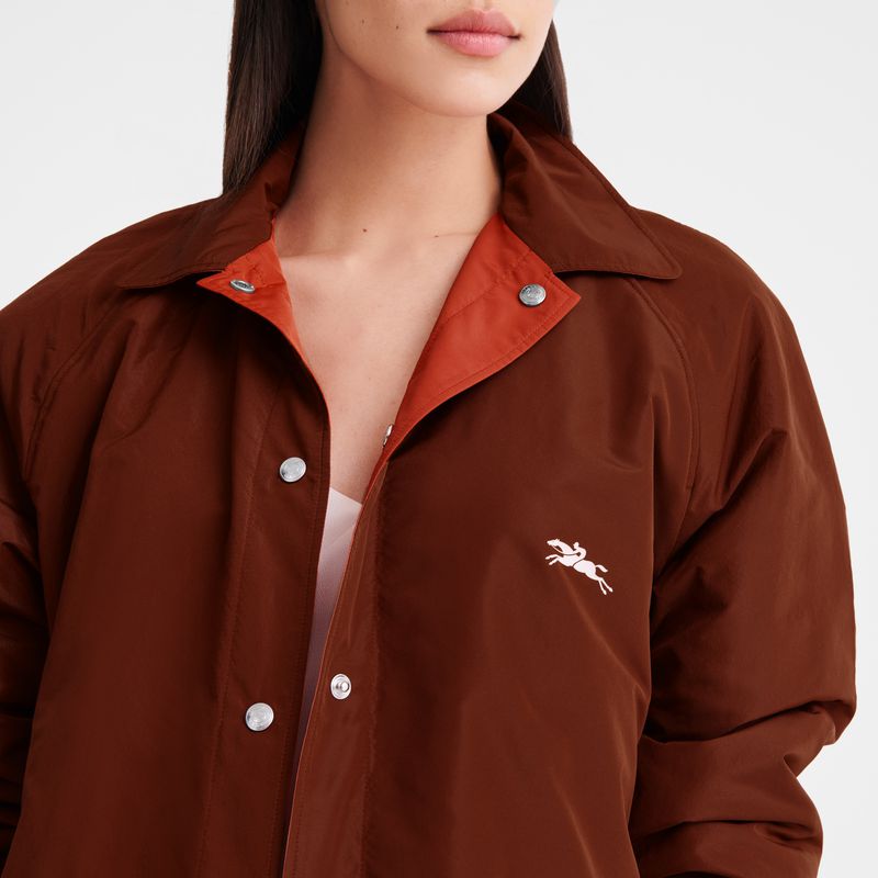 Brown / Pink Longchamp Padded Blouson Women Jacket | US-502VWTHBZ