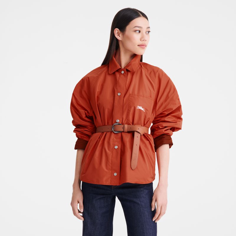 Brown / Pink Longchamp Padded Blouson Women Jacket | US-502VWTHBZ