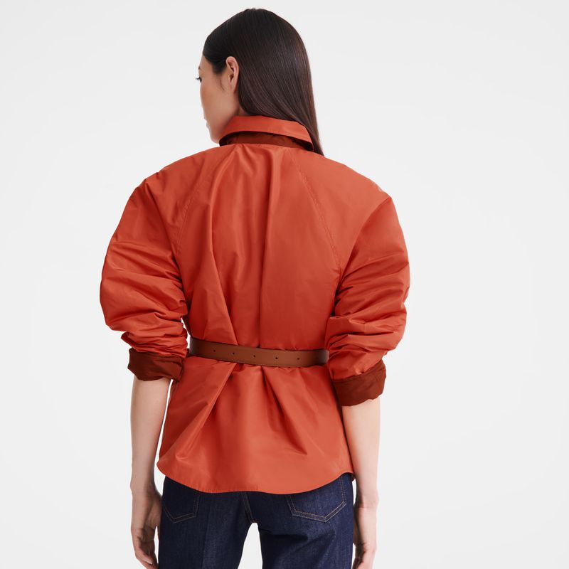 Brown / Pink Longchamp Padded Blouson Women Jacket | US-502VWTHBZ